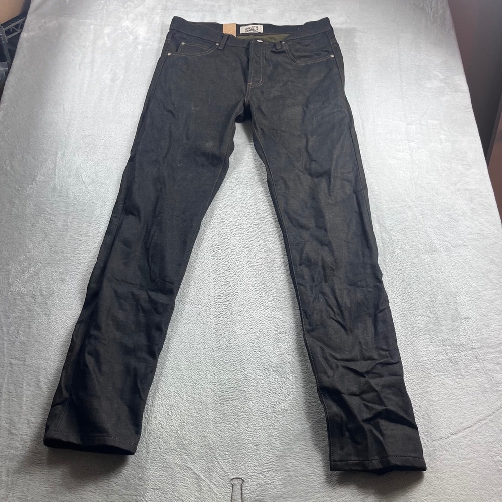 Naked & Famous Super Guy Skinny Leg Raw Denim Indigo Jeans Men 36 Made in Canada
